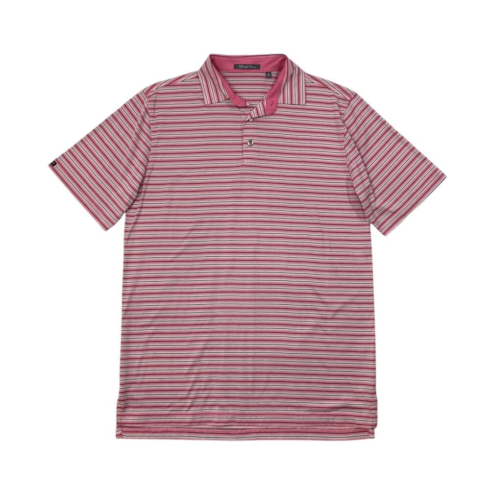 Straight Down Shirt Mens M Medium Carnation Pink Cotton Blend Golf Polo